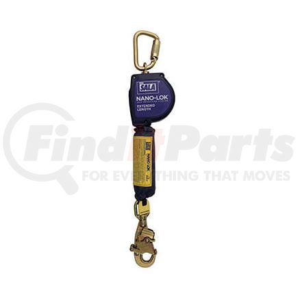 46555 by JJ KELLER - Capital Safety DBI Sala Nano-Lok Quick Connect Self Retracting Lifeline with Anchor Hook-Web - Dyneema 11' Lifeline w/ Anchor Hook