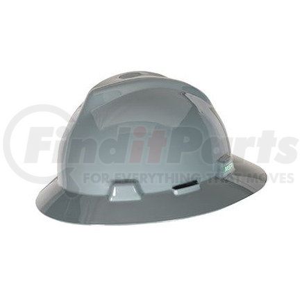 46763 by JJ KELLER - MSA V-Gard Staz-On Pinlock Hard Hat - Staz-On Suspension, Gray