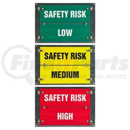 52027 by JJ KELLER - Flip-File Sign, Safety Risk Low/Medium/High, 3-Legend - Flip-File Sign