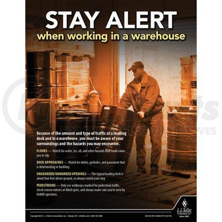 52130 by JJ KELLER - Stay Alert When Working in a Warehouse - Driver Awareness Safety Poster - "Stay Alert When Working In a Warehouse"