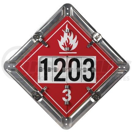 52180 by JJ KELLER - Numer-All™ Flip Placard - 1 Legend, White or Unpainted Back Plate - Unpainted Back Plate