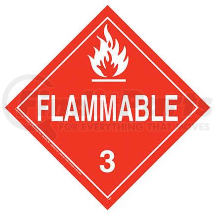 525 by JJ KELLER - Class 3 Flammable Liquid Placard - Worded - 176 lb Polycoated Tagboard