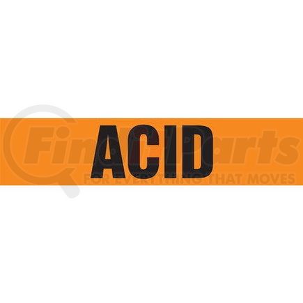 52522 by JJ KELLER - Acid Pipe Marker - ASME/ANSI - Orange, Snap Tite, 6" x 8"