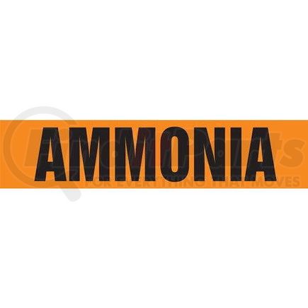 52629 by JJ KELLER - Ammonia Pipe Marker - ASME/ANSI - Orange, Self-Stick Vinyl, 1.5" x 8"