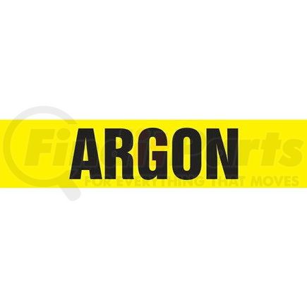 52649 by JJ KELLER - Argon Pipe Marker - ASME/ANSI - Yellow, Self-Stick Vinyl, 1.5" x 8"