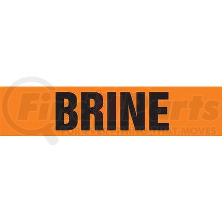 52811 by JJ KELLER - Brine Pipe Marker - ASME/ANSI - Orange, Self-Stick Vinyl, 2.5" x 12"