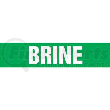 52819 by JJ KELLER - Brine Pipe Marker - ASME/ANSI - Green, Self-Stick Vinyl, 4" x 24"