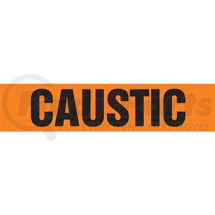 52837 by JJ KELLER - Caustic Pipe Marker - ASME/ANSI - Orange, Self-Stick Vinyl, 1" x 8"