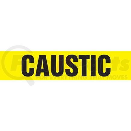 JJ Keller 52847 Caustic Pipe Marker - ASME/ANSI - Yellow, Self-Stick Vinyl, 4" x 24"
