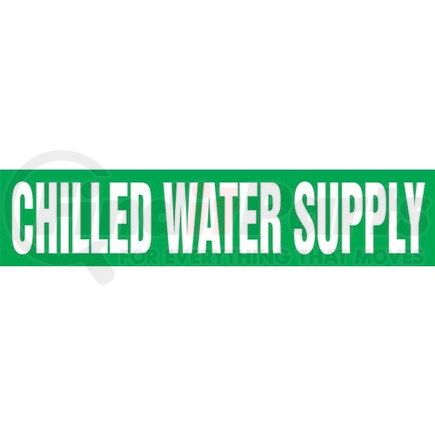 52912 by JJ KELLER - Chilled Water Supply Pipe Marker - ASME/ANSI - Green, Self-Stick Vinyl, 2.5" x 12"
