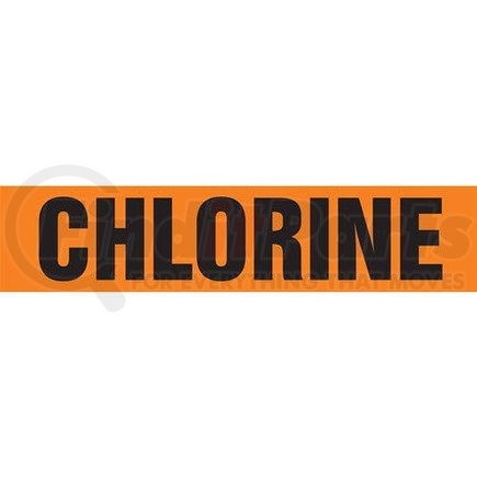 52917 by JJ KELLER - Chlorine Pipe Marker - ASME/ANSI - Orange, Self-Stick Vinyl, 1" x 8"