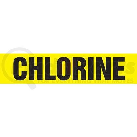 52925 by JJ KELLER - Chlorine Pipe Marker - ASME/ANSI - Yellow, Self-Stick Vinyl, 1.5" x 8"