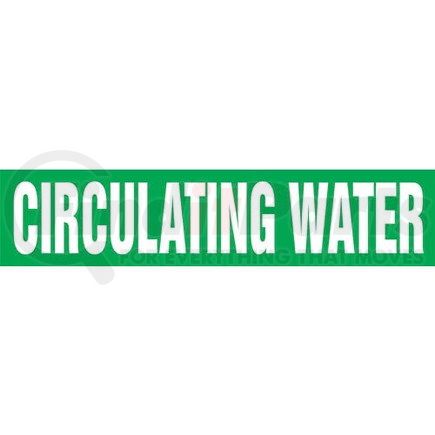 52933 by JJ KELLER - Circulating Water Pipe Marker - ASME/ANSI - Green, Self-Stick Vinyl, 2.5" x 12"