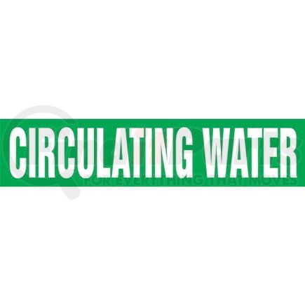 52935 by JJ KELLER - Circulating Water Pipe Marker - ASME/ANSI - Green, Snap Tite, 6" x 8"