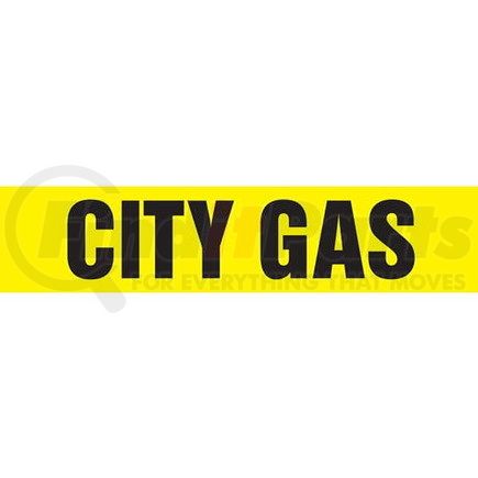 52939 by JJ KELLER - City Gas Pipe Marker - ASME/ANSI - Yellow, Self-Stick Vinyl, 1.5" x 8"