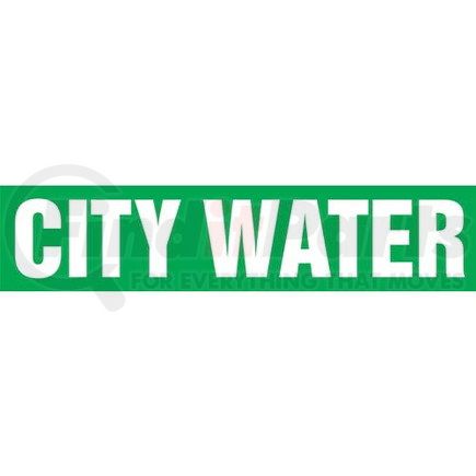 52952 by JJ KELLER - City Water Pipe Marker - ASME/ANSI - Green, Self-Stick Vinyl, 1" x 8"