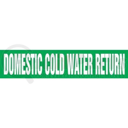 52967 by JJ KELLER - Domestic Cold Water Return Pipe Marker - ASME/ANSI - Green, Snap Tite, 9" x 8"