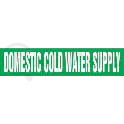 52969 by JJ KELLER - Domestic Cold Water Supply Pipe Marker - ASME/ANSI - Green, Self-Stick Vinyl, 1" x 8"