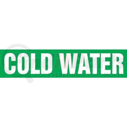 52974 by JJ KELLER - Cold Water Pipe Marker - ASME/ANSI - Green, Self-Stick Vinyl, 1" x 8"