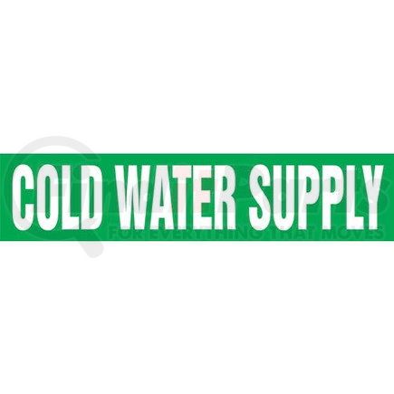 52996 by JJ KELLER - Cold Water Supply Pipe Marker - ASME/ANSI - Green, Self-Stick Vinyl, 1.5" x 8"