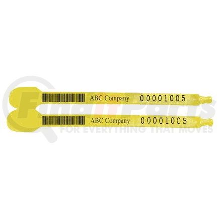 49180 by JJ KELLER - Plastic Twin Tote Security Seal - 5.5" Yellow - Personalized Barcoded