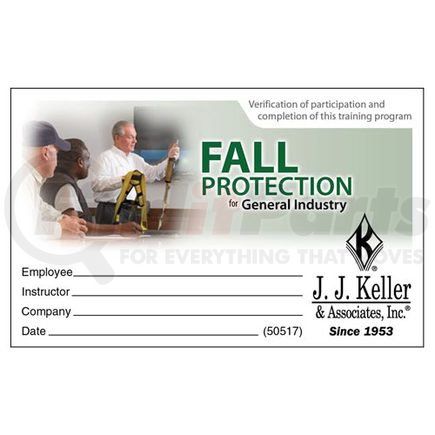50517 by JJ KELLER - Fall Protection for General Industry - Wallet Card - English - Wallet Card