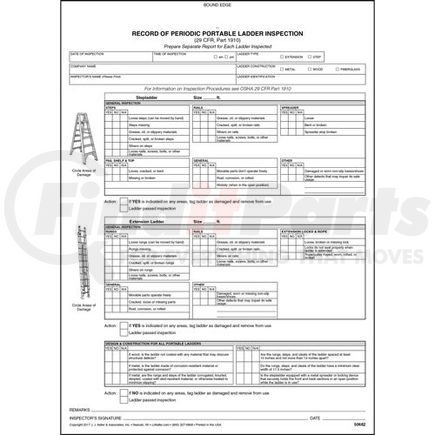 50682 by JJ KELLER - Periodic Portable Ladder Inspection Form, Snap-Out Format - Stock - 2-ply, carbonless, snap-out format, 8 ½" x 11"