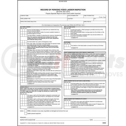 50684 by JJ KELLER - Periodic Fixed Ladder Inspection Form, Snap-Out Format - Stock - 2-ply, carbonless, snap-out format, 8 ½" x 11"