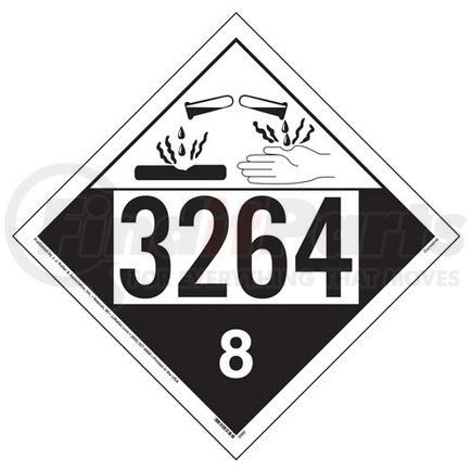 50944 by JJ KELLER - 3264 Placard - Class 8 Corrosive - 3.2 mil Vinyl Removable Adhesive - Economy