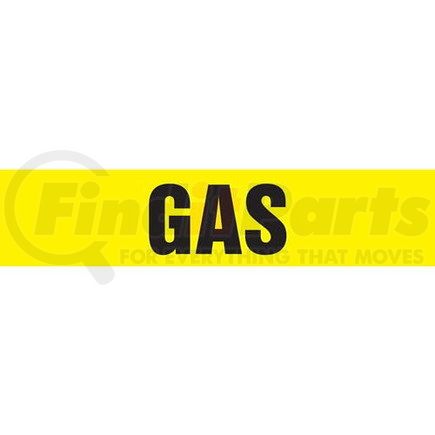 53454 by JJ KELLER - Gas Pipe Marker - ASME/ANSI - Yellow, Self-Stick Vinyl, 1" x 8"