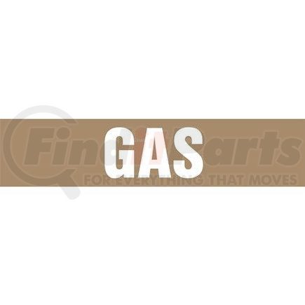 53461 by JJ KELLER - Gas Pipe Marker - ASME/ANSI - Brown, Self-Stick Vinyl, 1" x 8"