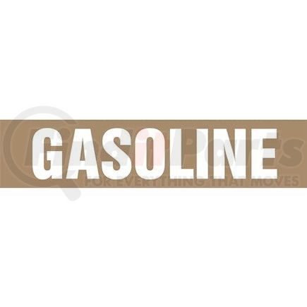 53484 by JJ KELLER - Gasoline Pipe Marker - ASME/ANSI - Brown, Self-Stick Vinyl, 2.5" x 12"