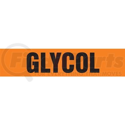 53489 by JJ KELLER - Glycol Pipe Marker - ASME/ANSI - Orange, Self-Stick Vinyl, 1" x 8"