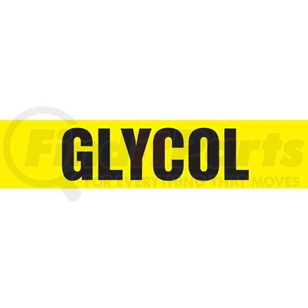 53498 by JJ KELLER - Glycol Pipe Marker - ASME/ANSI - Yellow, Self-Stick Vinyl, 2.5" x 12"