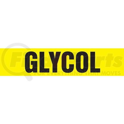 JJ Keller 53499 Glycol Pipe Marker - ASME/ANSI - Yellow, Self-Stick Vinyl, 4" x 24"
