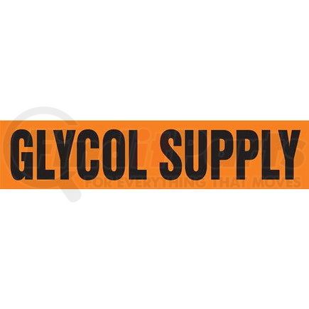 53533 by JJ KELLER - Glycol Supply Pipe Marker - ASME/ANSI - Orange, Self-Stick Vinyl, 2.5" x 12"