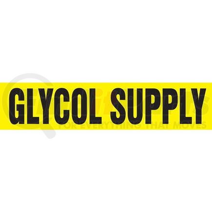 JJ Keller 53544 Glycol Supply Pipe Marker - ASME/ANSI - Yellow, Snap Tite, 14" x 12"