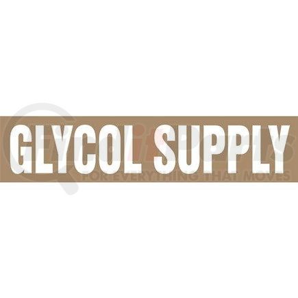 JJ Keller 53548 Glycol Supply Pipe Marker - ASME/ANSI - Brown, Self-Stick Vinyl, 4" x 24"