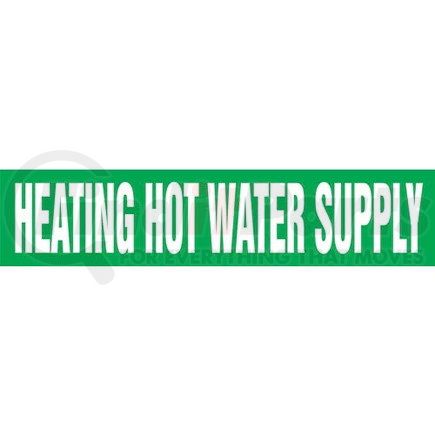 53582 by JJ KELLER - Heating Hot Water Supply Pipe Marker - ASME/ANSI - Green, Self-Stick Vinyl, 2.5" x 12"