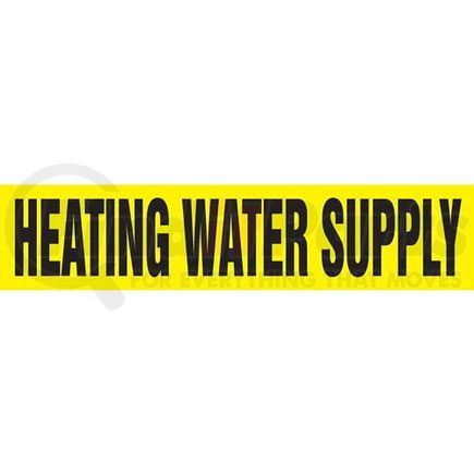 53618 by JJ KELLER - Heating Water Supply Pipe Marker - ASME/ANSI - Yellow, Self-Stick Vinyl, 1.5" x 8"