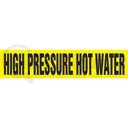 53665 by JJ KELLER - High Pressure Hot Water Pipe Marker - ASME/ANSI - Yellow, Self-Stick Vinyl, 1" x 8"