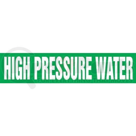 53708 by JJ KELLER - High Pressure Water Pipe Marker - ASME/ANSI - Green, Self-Stick Vinyl, 1.5" x 8"