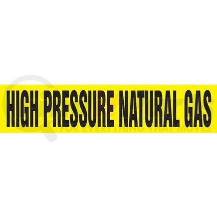 53714 by JJ KELLER - High Pressure Natural Gas Pipe Marker - ASME/ANSI - Yellow, Self-Stick Vinyl, 1" x 8"