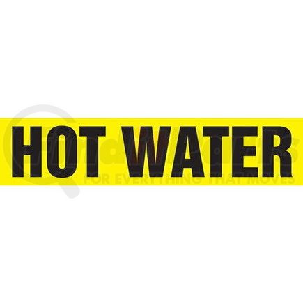 53728 by JJ KELLER - Hot Water Pipe Marker - ASME/ANSI - Yellow, Self-Stick Vinyl, 1" x 8"