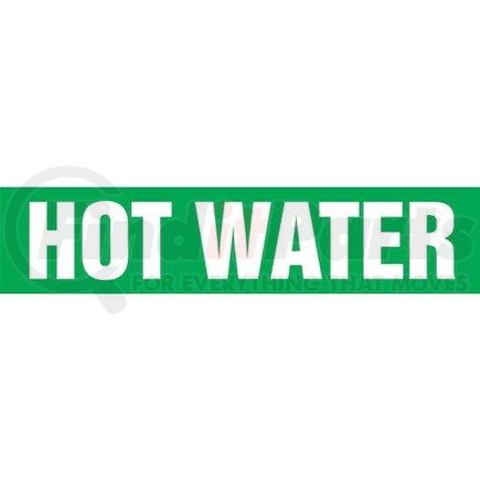 53735 by JJ KELLER - Hot Water Pipe Marker - ASME/ANSI - Green, Self-Stick Vinyl, 1" x 8"