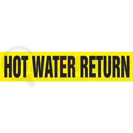 JJ Keller 53748 Hot Water Return Pipe Marker - ASME/ANSI - Yellow, Snap Tite, 14" x 12"