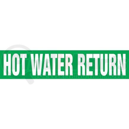 53750 by JJ KELLER - Hot Water Return Pipe Marker - ASME/ANSI - Green, Self-Stick Vinyl, 1.5" x 8"