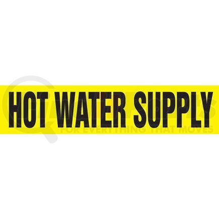 53757 by JJ KELLER - Hot Water Supply Pipe Marker - ASME/ANSI - Yellow, Self-Stick Vinyl, 1.5" x 8"