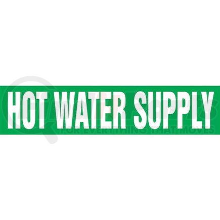 53764 by JJ KELLER - Hot Water Supply Pipe Marker - ASME/ANSI - Green, Self-Stick Vinyl, 1.5" x 8"