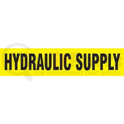 53815 by JJ KELLER - Hydraulic Supply Pipe Marker - ASME/ANSI - Yellow, Self-Stick Vinyl, 4" x 24"
